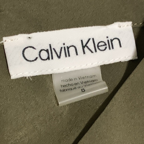 Women’s Calvin Klein Olive Green Sleeveless Dress Size 8 EUC - Picture 7 of 8